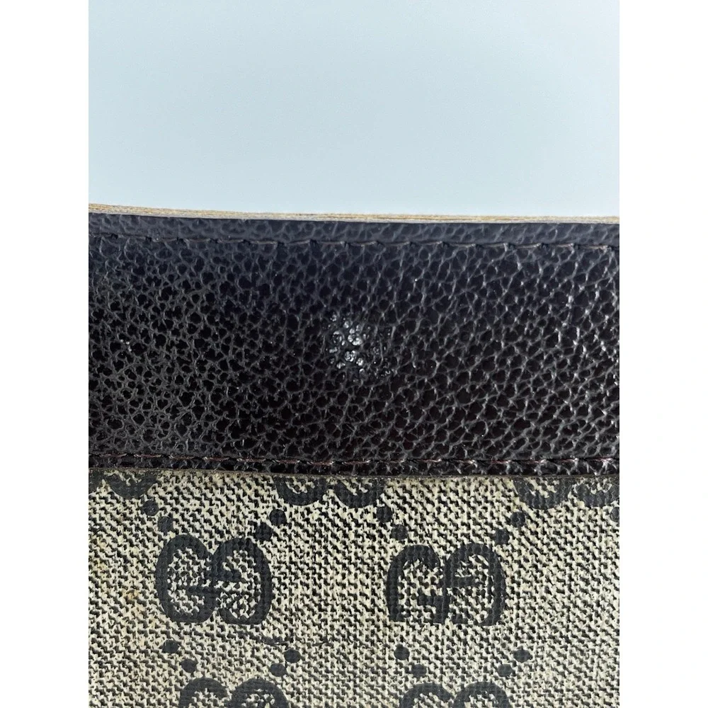 Gucci Vintage Bag Portfolio Style Pouch GG Canvas Signature Green/Red Web - Picture 16 of 16